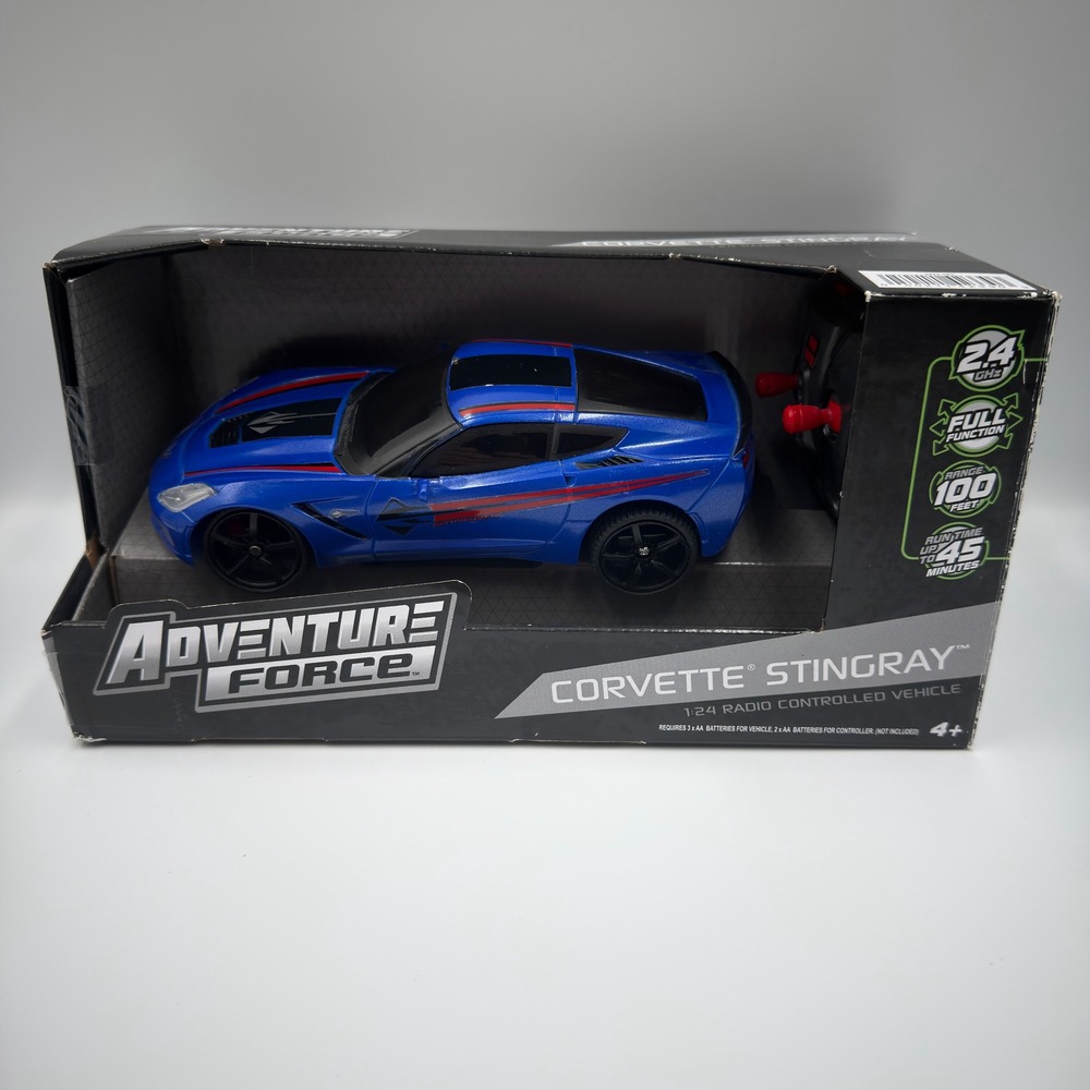 Adventure Force Corvette Stingray 1:24 RC Radio Control Car Blue New Bright